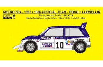 Decal – Metro 6R4 - Official - 1985 RAC Rally / 1986 Manx rally